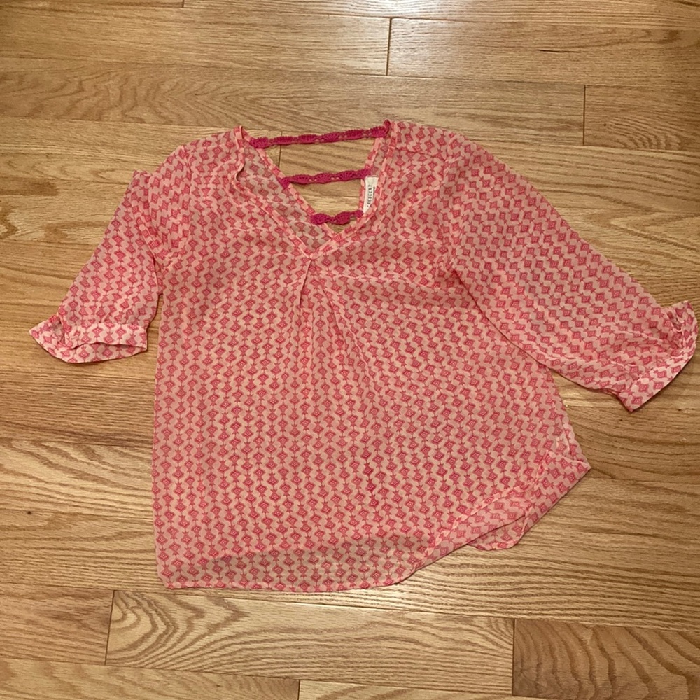 Pink stitch fix 3/4 sleeve blouse